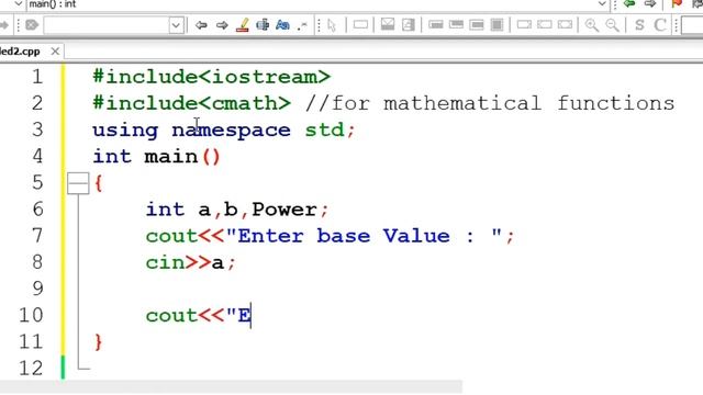 c++ program to find a raised to b using power function смотреть онлайн