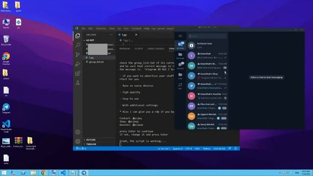 Telegram AD Bot, 100% Working and Customizable ! (read caption) смотреть онлайн