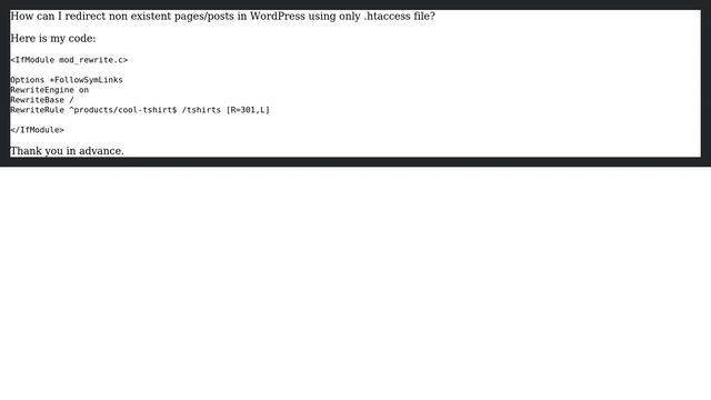 Wordpress: How to redirect non existent pages/posts in wordpress using htaccess? смотреть онлайн