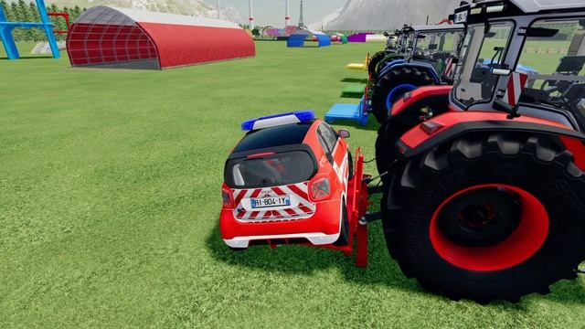 TRANSPORTING SMART MINI ALL DEPARTMENT CARS WITH MASSEY FERGUSON TRACTORS | Farming Simulator 22 смотреть онлайн