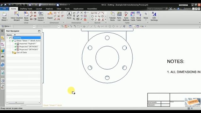NX CAD 2D Drafting : Add Sketch, Hatch & Notes for Manufacturing Process смотреть онлайн