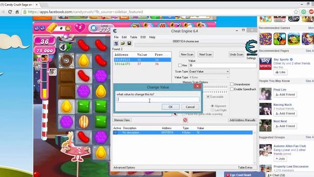 Hack Candy Cursh within chrome browser with Cheat Engine смотреть онлайн