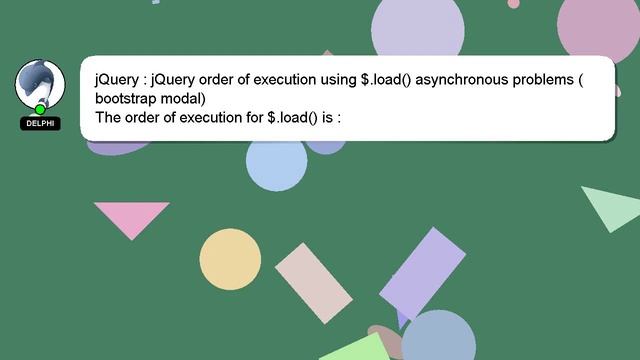 jQuery : jQuery order of execution using $.load() asynchronous problems (bootstrap modal) смотреть онлайн