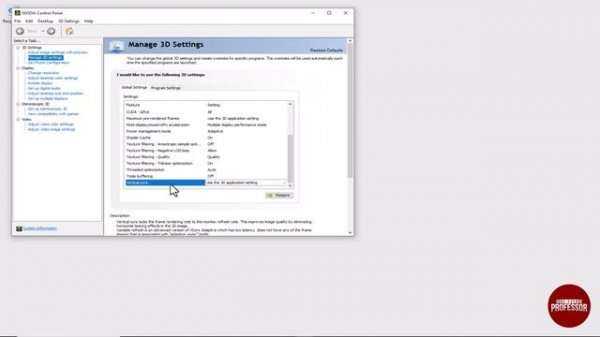 How To Enable Or Disable V-sync NVIDIA Control Panel (Enabling and Disabling V-sync Tutorial)
