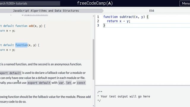 Lesson 24 | ES6 | Create an Export Fallback with export default смотреть онлайн