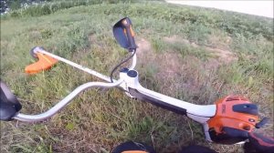 Stihl FS 490 Ce-m & SR 450 work on field