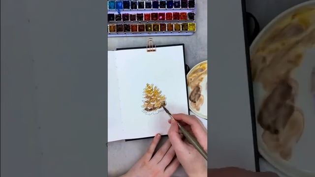 Как нарисовать шишку ❄? #shorts смотреть онлайн