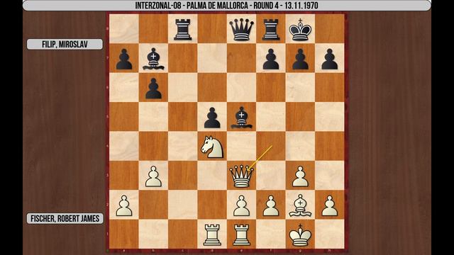 Fischer, Robert James -- Filip, Miroslav, Interzonal-08 1970 Rd 4, 1-0 смотреть онлайн