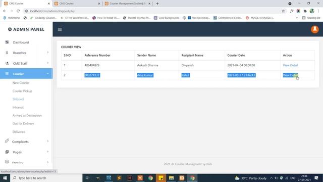 Courier Management System Using PHP Version 2 (New Version) | PHPGurukul смотреть онлайн