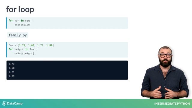 Intermediate Python: for loop смотреть онлайн