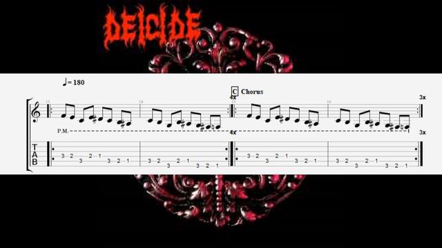 Deicide-Lunatic Of God's Creation Guitar Playalong With Tabs