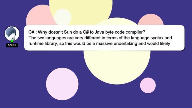 C# : Why doesn't Sun do a C# to Java byte code compiler? смотреть онлайн