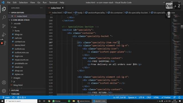 Visual Studio Code Shortcuts 01 - Insert line above current line. смотреть онлайн