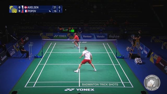 Axelsen forced to play hard to win the final against young Popov - Badminton Trickshots 2021 смотреть онлайн
