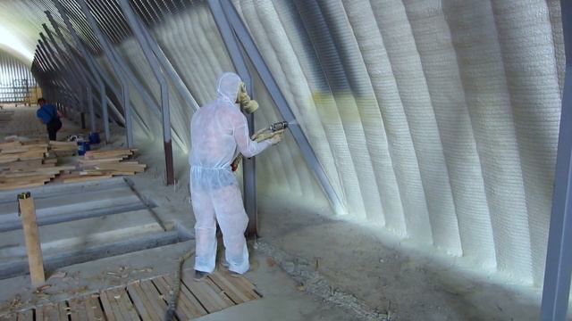 Утепление ангара пенополиуретаном, ППУ смотреть онлайн