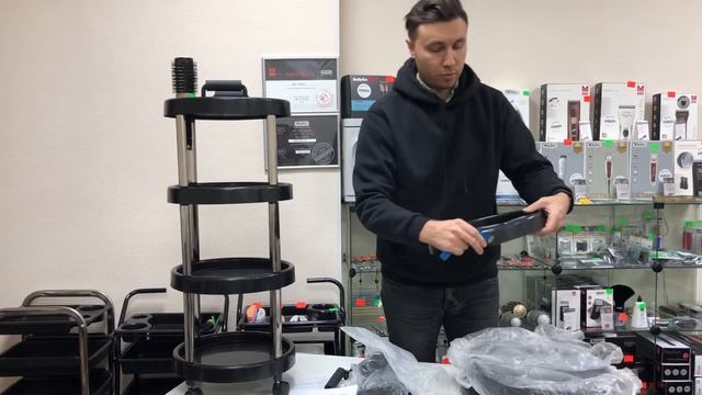 Обзор круглой парикмахерской тележки модель JX-01 смотреть онлайн