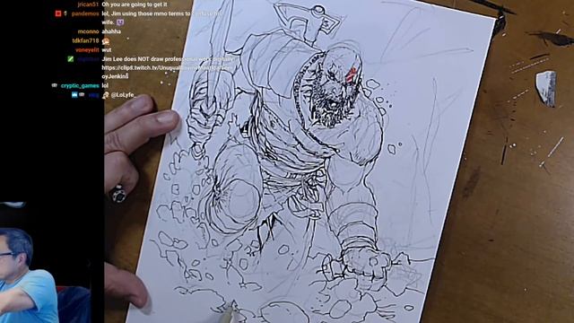 Jim Lee drawing Kratos from God of War смотреть онлайн