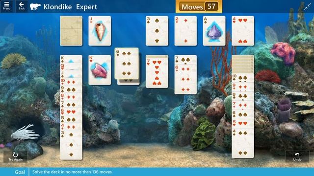Star Club / Coral Cove / Klondike / Expert - Solve the deck in no more than 136 moves смотреть онлайн
