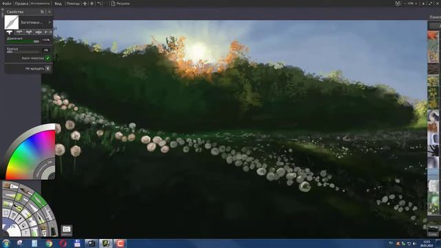 ArtRage 5 Одуванчики Speed painting смотреть онлайн