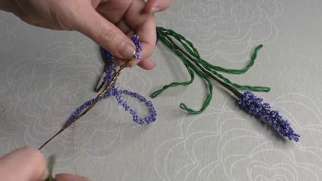ЛАВАНДА цветы из бисера. ОБЗОР / бисероплетение смотреть онлайн