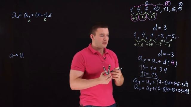 Теория. Что такое арифметическая прогрессия (arithmetic sequence). Важные формулы (8-10 класс) смотреть онлайн
