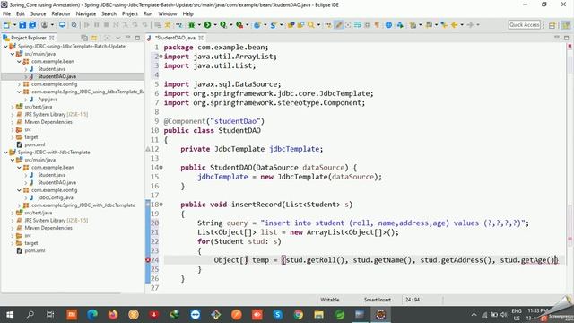 Spring JDBC with JdbcTemplate Batch Update | #28 смотреть онлайн