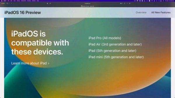 iPad mini 1 and iOS 16 update