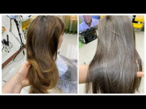 Без обесцвечивания - холодный пепельный блонд. Осветление коричневых волос крем краской