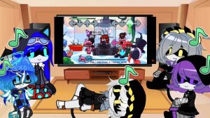 Murder Drones Reacts To FNF’ Human Hijinks  | Imposter V4 | Gacha Club Reaction  | Fanmade Mod