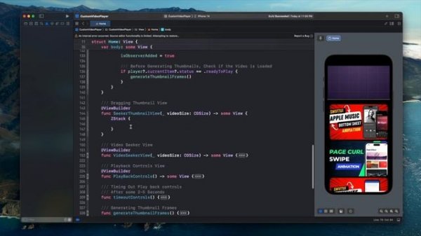 SwiftUI Custom Video Player - YouTube Video Player - Part 2 - SwiftUI Tutorials