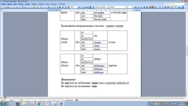 Congiuntivo  - особое наклонение в итальянском языке. Использование Congiuntivo Presente