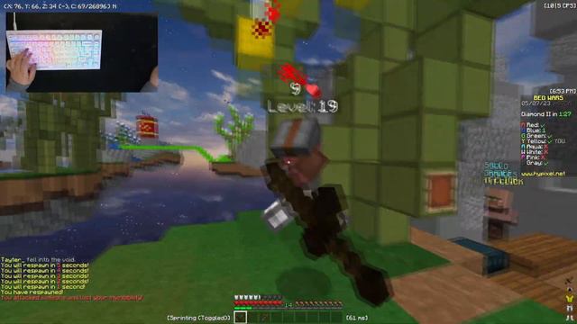 Keyboard and Mouse ASMR w/ HANDCAM | Hypixel Bedwars смотреть онлайн