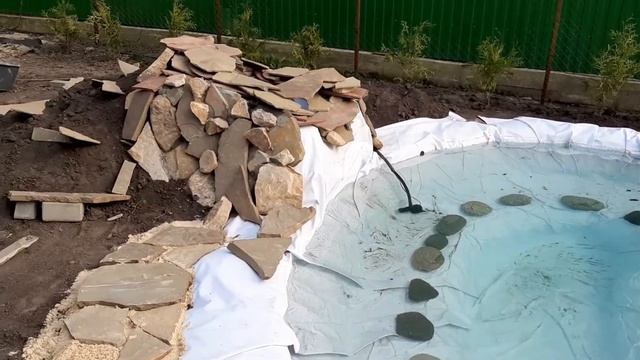 Прудик с водопадом и альпийской горкой. Часть 2 смотреть онлайн