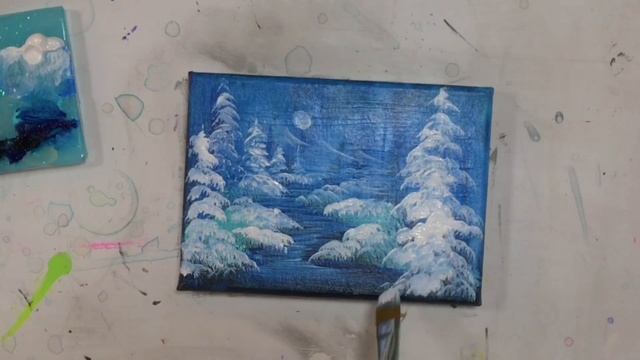 Winter Retreat | REAL TIME / EASY!! Acrylic Painting Tutorial | Step By Step Landscape смотреть онлайн