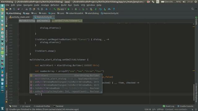 Android Kotlin Usage Tutorial #044 - AlertDialog - MultiChoice смотреть онлайн