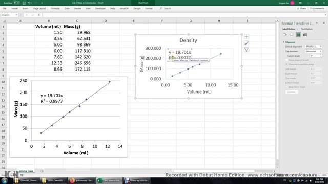Lab 2 Mass vs Volume in EXCEL смотреть онлайн