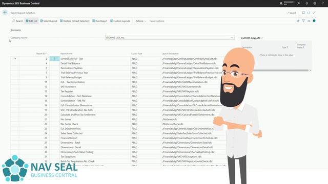 Report Layout Selection