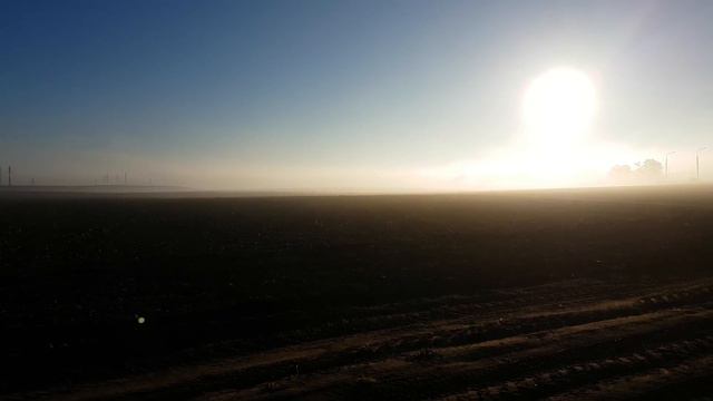 Утренний туман над полем в первых солнечных лучах смотреть онлайн