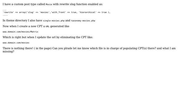 Wordpress: Which File Populating CPTs in Slug URL смотреть онлайн