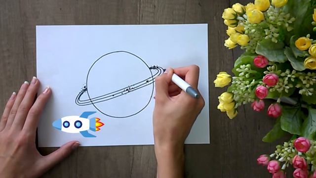 How to Draw Planet Saturn - Step by Step! смотреть онлайн