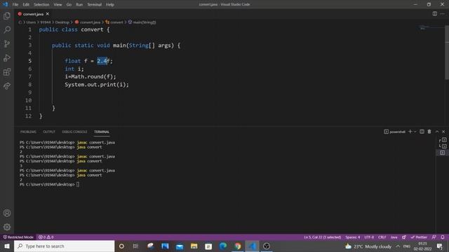 Convert float to int in java using 4 ways | How to convert float to integer datatype смотреть онлайн
