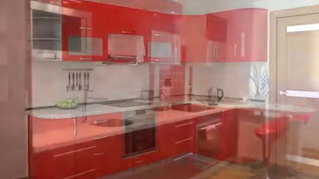 Красивые красные кухни - дизайн стильного интерьера смотреть онлайн