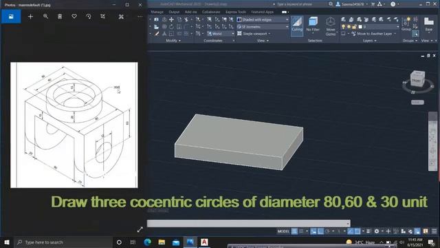 AutoCAD 3D Modeling tutorial 03|| Mechanical 2022 смотреть онлайн