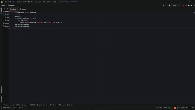 How read date drom txt file python. find max, min year. смотреть онлайн
