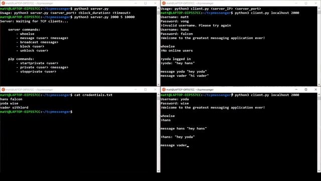 TCP Instant Messenger with Multi-threading in Python смотреть онлайн