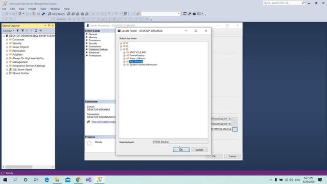 How to change backup database file path in Microsoft SQL Server смотреть онлайн