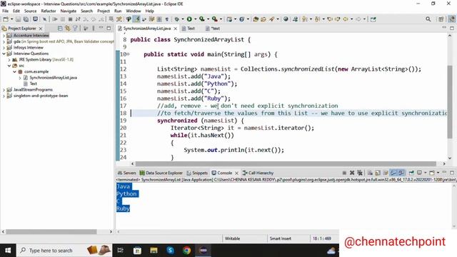 How to Synchronize(Thread Safe) ArrayList in Java | What is CopyOnWriteArrayList class in Java смотреть онлайн