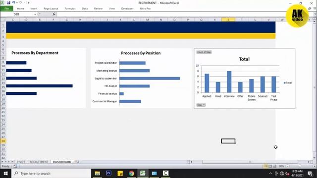 RECRUITMENT TRACKER DASHBOARD | NO VBA EXCEL смотреть онлайн
