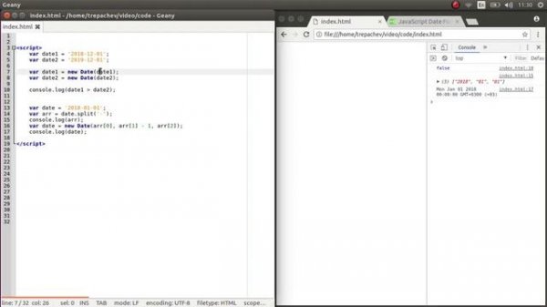 Сравнение дат на JavaScript, разность между датами, Date parse