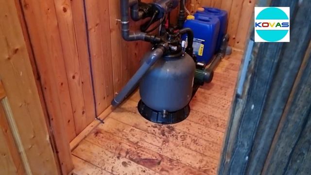 Каркасный бассейн на даче с нагревателем воды и станцией дезинфекции Гибралтар J-4000 5.5х3.7х1.35 смотреть онлайн